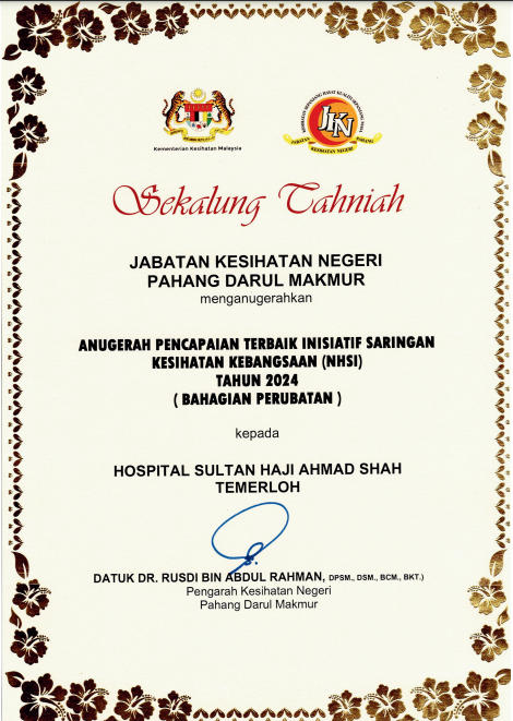 Anugerah Pencapaian Terbaik Initiatif Saringan Kesihatan Kebangsaan NMSI